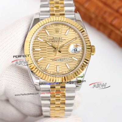 Swiss Replica Rolex Datejust 41 Two Tone Gold Motif Dial 2824 Movement Watch 